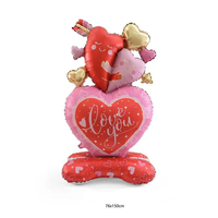 Ballon en Mylar Cœur Géant et Ours Debout de 63/65 Pouces pour la Saint-Valentin, Mariage, Demande en Mariage et Décoration de Fête - Vente en Gros