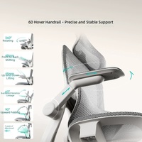 Chaise ergonomique moderne en maille avec repose-pieds réglable, support lombaire dynamique à ailettes, accoudoirs 5D et base en acier pour bureau de direction