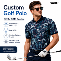 Op maat gemaakte golf poloshirt polyester spandex stretch full sublimatie print heren golfkleding OEM fabrikant leverancier fabriek