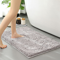 Benyi Carpet Chenille Bathmat 100% Polyester Yarn Dyed Anti Slip Stain Resistant Home Use Thin Rug