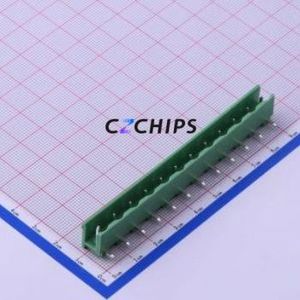 KF2EDGR-7.62-12P Plug-in Terminal Block Bent Lead Through Hole,P=7.62mm Board-to-Board / Socket - Open 1x12P 7.62mm Green - Product Image 1