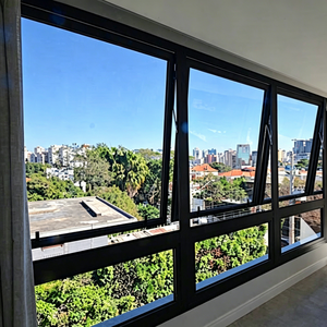 Fenêtres à profil bas en aluminium biseauté avec verre <span class=keywords><strong>anthracite</strong></span>, à ouverture par le haut, pour façades de bâtiments modernes - Product Image 4
