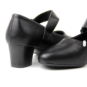 Zapatos Planos Mary Jane de Cuero Genuino Negro con Cierre de Hebilla de Una Sola Correa, Punta Cerrada, Cómodos para Mujer, para Todas las Temporadas - Product Image 5