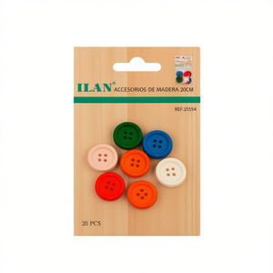 Bottoni in Legno Ilan 20mm 20 Pezzi Accessori per Cucito e Artigianato - Product Image 1