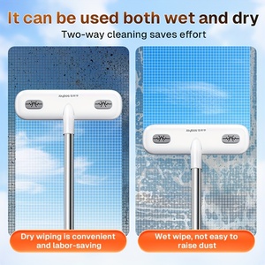 Brosse de nettoyage de <span class=keywords><strong>vitres</strong></span> <span class=keywords><strong>magique</strong></span>, <span class=keywords><strong>éponge</strong></span> en nylon, durable, manche long, réutilisable, outil de nettoyage des écrans, éliminateur de poils d'animaux - Product Image 2