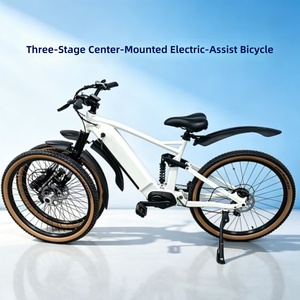 <span class=keywords><strong>Bicicleta</strong></span> eléctrica de montaña de <span class=keywords><strong>26</strong></span> pulgadas con amortiguador central, motor asistido central invertido de tres ruedas - Product Image 2