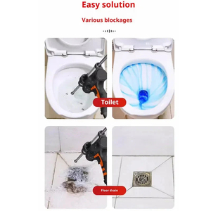 Máquina Eléctrica Desatascadora de Tuberías Tipo Resorte A0465, Herramienta de Limpieza para Desagües de Inodoros Domésticos - Product Image 6