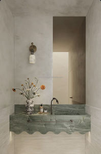Lavabo de Baño de Mármol Blanco <span class=keywords><strong>con</strong></span> Vetas Negras, Lavabo de Piedra de Estilo Vintage para Instalación en <span class=keywords><strong>Pedestal</strong></span> en Hoteles Residenciales Clásicos - Product Image 4