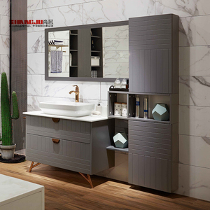 Mueble de baño esquinero <span class=keywords><strong>con</strong></span> lavabo, mueble de madera, barato - Product Image 5