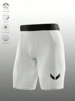 Boxer Briefs de Compression pour Hommes Personnalisés, Taille Mi-Haute, Ceinture Élastique, Tissu Respirant à Séchage Rapide de Qualité Supérieure, Motif Géométrique