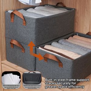 Modern Collapsible Clothes Organizer Washable Fabric Closet <b>Drawers</b> Foldable Clothing <b>Storage</b> Bins <b>Box</b> With Handle - Product Image 4