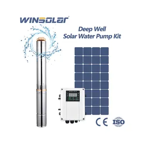 Winsolar Deep Well 1hp Dompelbaar Zonne-Boorgat Waterpompsysteem Voor 90M Diepte