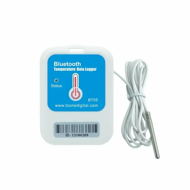 TZONE BT05B เซ็นเซอร์อุณหภูมิ Bluetooth สําหรับเครื่องส่งสัญญาณความชื้นอุณหภูมิการขนส่งด้วยโซ่เย็น