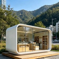 Cabine de Noël préfabriquée de 20 pieds, espace commercial modulaire moderne pour foire de Noël, boulangerie et confiserie