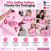 Enveloppe en poly sac de courrier biodégradable compostable avec logo personnalisé sacs postaux auto-adhésifs en rose pour vêtements unis