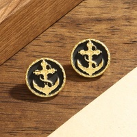 Boutons d'ancrage en métal tendance, boutons polyvalents en alliage de zinc cousus à la main, strass pour manteaux, trench-coats, costumes, chemises