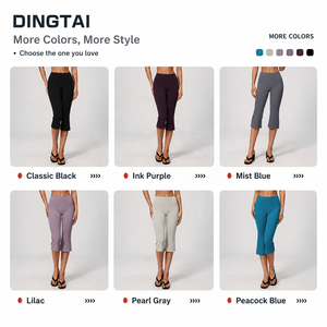 Ensemble de yoga 2 pièces Dingtai pour femme : Legging capri taille haute effet push-up et brassière de sport – Vente en gros OEM - Product Image 3