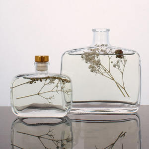 Bouteille de diffuseur en verre carré transparent de luxe avec bouchon vide de parfum de maison de longue durée-scellé - Product Image 3