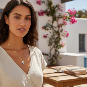Collar con colgante de moda de mano Hamsa con CZ - Product Image 3