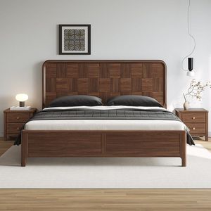 Cama de madera maciza de 1.8 m, moderna, tamaño king, con almacenamiento, muebles de dormitorio, estructura de mortaja y espiga. - Product Image 2