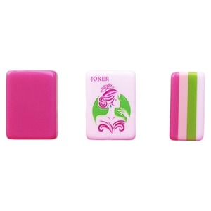 Juego de Mahjong Americano de Cuatro Capas, Color Rojo Rosa, Doble Tigre, Mahjong Acrílico Portátil para Extranjeros - Product Image 5