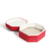 Coffrets cadeaux en carton rigide à double couche hexagonale de qualité supérieure imprimés sur mesure pour la boîte d'emballage de bijoux de faveurs de mariage