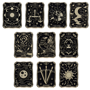 9 stili spilla per tarocchi neri spilla personalizzata sun <span class=keywords><strong>moon</strong></span> stars <span class=keywords><strong>dark</strong></span> witch distintivi per risvolto punk Gothic metal soft smalto pins - Product Image 2