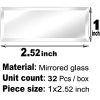 Carreaux de miroir biseautés écologiques faits à la main à coller – Carreaux de crédence 6x2 pouces – Jolies bandes de carreaux pour cuisine et salle de bain