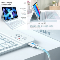 Magnetisch Schwebende Kabellose Tastaturhülle für iPad Pro 11-Zoll 1/2/3/4/5/6. Generation Air 4/5/6 RGB-Hintergrundbeleuchtung 7-Tasten-Touchpad PU-Abdeckung