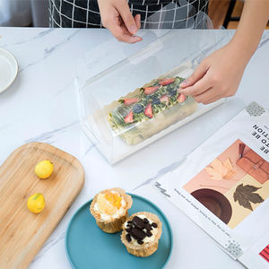 Offre Spéciale Portable Transparent PVC Rouleau De GÂTEAU Emballage <span class=keywords><strong>Suisse</strong></span> Serviette Rouleau Pâtisserie Boîte En Plastique Avec Plateau - Product Image 3