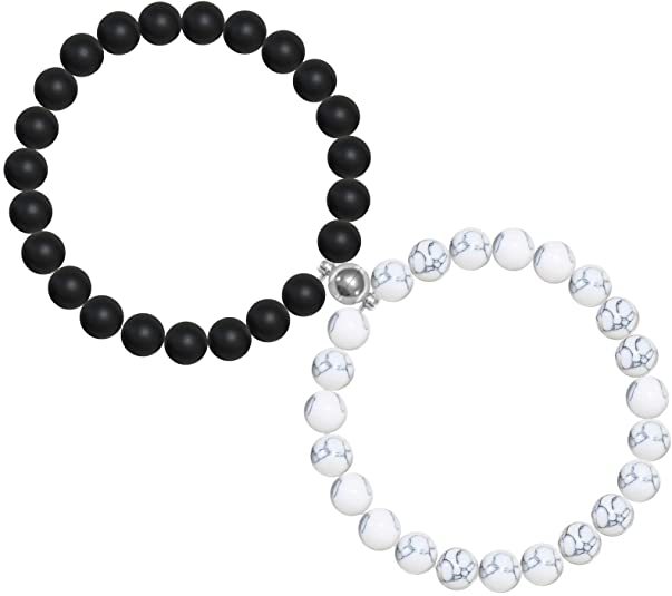 Magnetic Couple Bracelet Set for Women Men Girl Bestfriend Mutual Attraction Beaded Bracelet Set Magnet Bracelet for Couples Gif