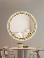 Miroir de maquillage intelligent à lumière LED mural rétro français grand miroir de commode pour miroirs de bain de chambre principale
