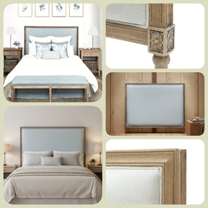 Testiera <span class=keywords><strong>letto</strong></span> imbottita in legno massello intagliato a mano, stile country <span class=keywords><strong>francese</strong></span>, lussuosa e confortevole, per letti King e Queen size - Product Image 4