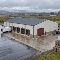 Structure en acier préfabriquée pour entrepôt agricole, bâtiment métallique agricole, grange de stockage de foin à grande portée