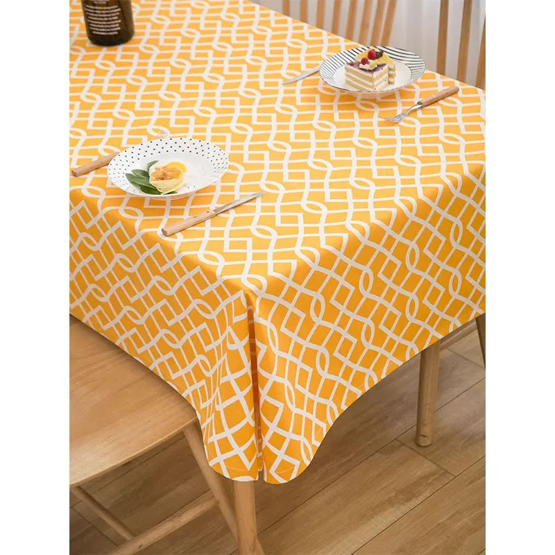 80x80 quadratische gelb und weiß gestreifte bedruckte Tischdecke benutzer definierte reine Baumwolle Indien afrikanische Tischdecken