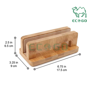 Support vertical en bambou pour ordinateur portable Support réglable en bois pour ordinateur portable Support antidérapant pour ordinateur portable pour le bureau - Product Image 4