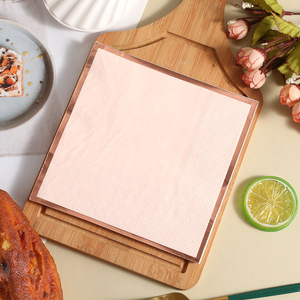 Gold-<b>edged</b> <b>square</b> napkins, high-end disposable paper towels for hotels, restaurants, celebrations, and anniversaries. Wholesale. - Product Image 2