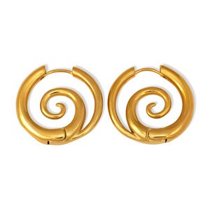 ชุดต่างหูเกลียวทอง18K ต่างหูห่วงแฟชั่นดีไซน์เนอร์ขายส่ง - Product Image 6