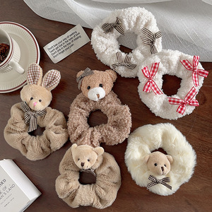 Bella decorazione Bowknot elastici peluche coda di cavallo titolari corde per capelli anelli fasce regalo per bambine - Product Image 6