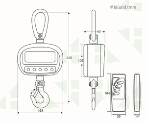 वाटरप्रूफ 300 किलोग्राम डिजिटल क्रेन वजन के साथ रोटेड हुक और शेकल - Product Image 6