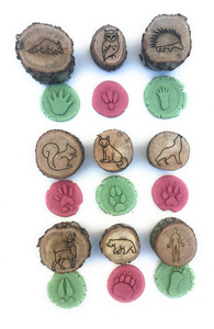 Giocattolo educativo per bambini tracce di <span class=keywords><strong>animali</strong></span> timbro in legno intagliato impronta animale timbri sigillo timbro postale per bambini - Product Image 4