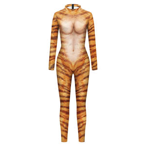 Combinaison verte en forme <span class=keywords><strong>de</strong></span> tigre, renard, girafe, Animal, impression 3D, combinaison Sexy, manches longues, discothèque, Bar, Cosplay, Costumes <span class=keywords><strong>de</strong></span> fête d'halloween - Product Image 6