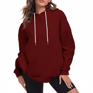 Sudadera con capucha de lana personalizada para mujer, Sudadera ligera con capucha de algodón con capucha coreana - Product Image 1
