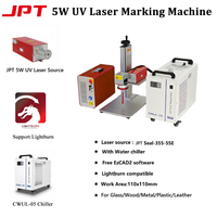 Machine de marquage laser UV JPT 10W Seal 355 10E 355nm avec refroidisseur d'eau Lightburn