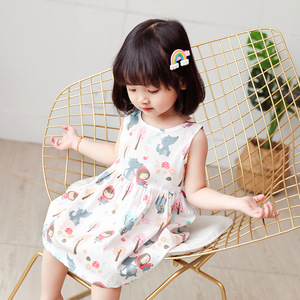 Jupe en pur coton pour filles, vêtements d'été pour bébés, petites filles, nourrissons, enfants, 1 robe, 2 enfants, 3 ans, été - Product Image 1