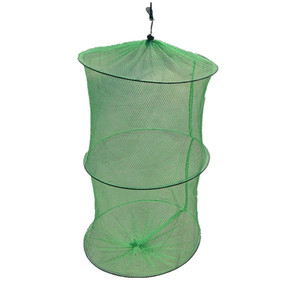 Cesta de pesca de nailon de tres capas, red de pesca portátil plegable de 30x50 Cm para almacenamiento y transporte de peces vivos - Product Image 5