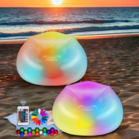 Chaise gonflable illuminée par LED Chaise gonflable de camping sans pompe Canapé gonflable à LED