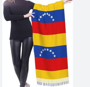 Bandera de <span class=keywords><strong>la</strong></span> nación de Brasil Bufanda de invierno para mujer Manta suave y cálida Bufandas Flecos Pashmina Bufanda - Product Image 5