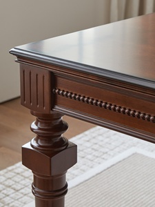 <span class=keywords><strong>Table</strong></span> à manger en bois massif de couleur noyer moderne de style français chaises petits appartements bureau de luxe léger de style américain à double usage - Product Image 5