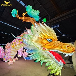 Lanterne de dragon imperméable d'extérieur pour le Nouvel An chinois, Diwali et Thanksgiving, avec lumières LED, fonctionne sur piles, pour les spectacles de festivals - Product Image 6